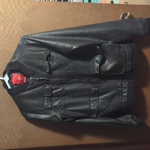 Hot Kiss black pleather jacket size medium